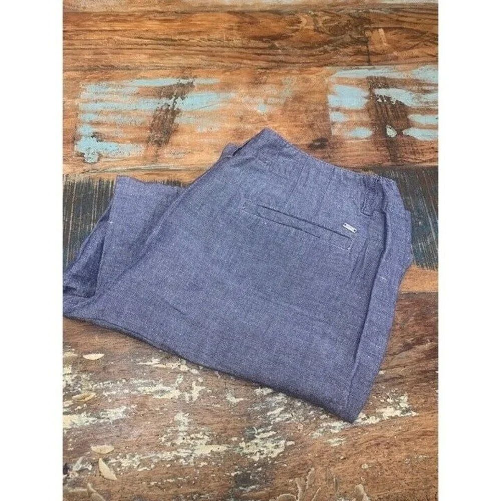 Tommy Hilfiger Woman Plus Blue Linen Wide Leg‎ Pants Size 14
